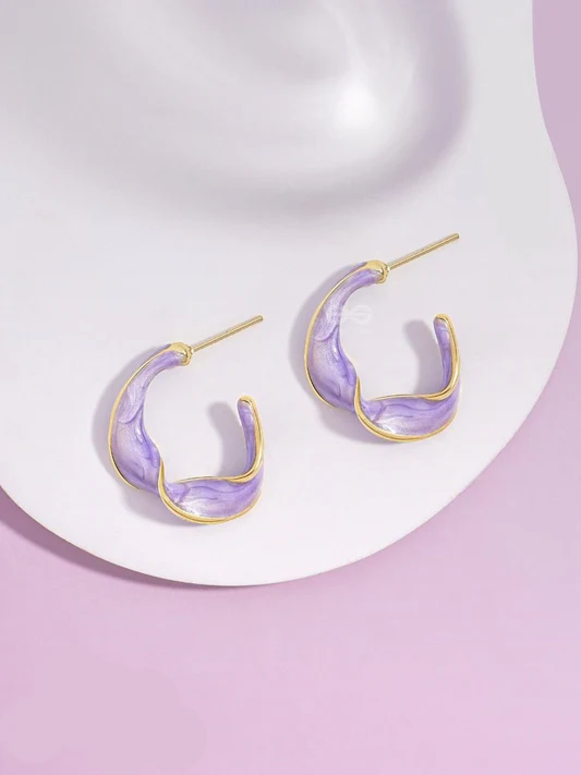 PX7000726 - ARETES PENDIENTES TRENZADO MORADO LAVANDA - EARRINGS BRAIDED PURPLE LAVENDER | GIGAOUTLET GO