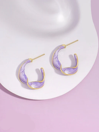 PX7000726 - ARETES PENDIENTES TRENZADO MORADO LAVANDA - EARRINGS BRAIDED PURPLE LAVENDER | GIGAOUTLET GO