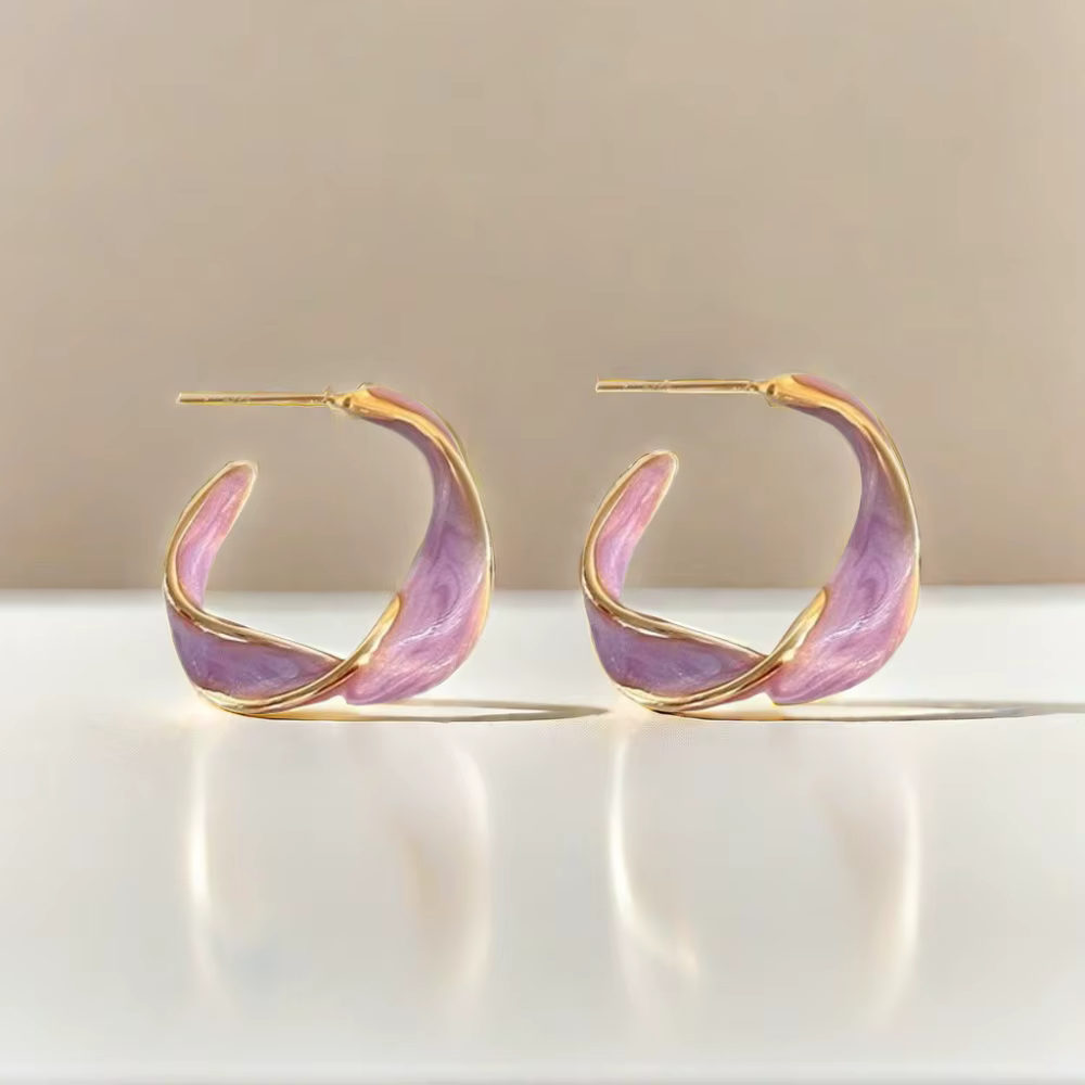 PX7000726 - ARETES PENDIENTES TRENZADO MORADO LAVANDA - EARRINGS BRAIDED PURPLE LAVENDER | GIGAOUTLET GO