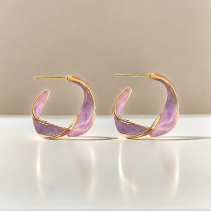 PX7000726 - ARETES PENDIENTES TRENZADO MORADO LAVANDA - EARRINGS BRAIDED PURPLE LAVENDER | GIGAOUTLET GO