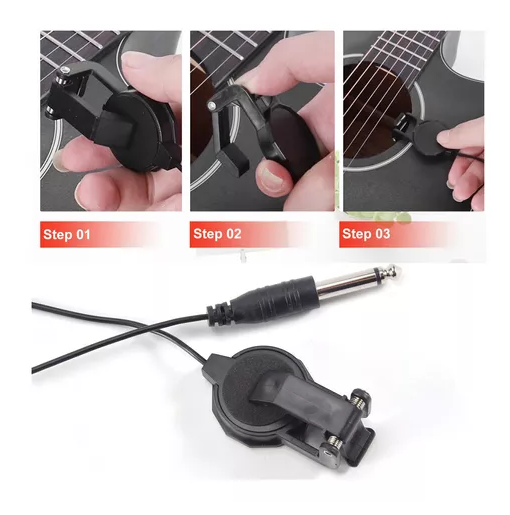 PX7000731 - MICROFONO CONTACTO CLIP AUDIO GUITARRA ACUSTICA JACK 3.5 - CONTACT MICROPHONE CLIP AUDIO ACOUSTIC GUITAR JACK 3.5 | GIGAOUTLET GO