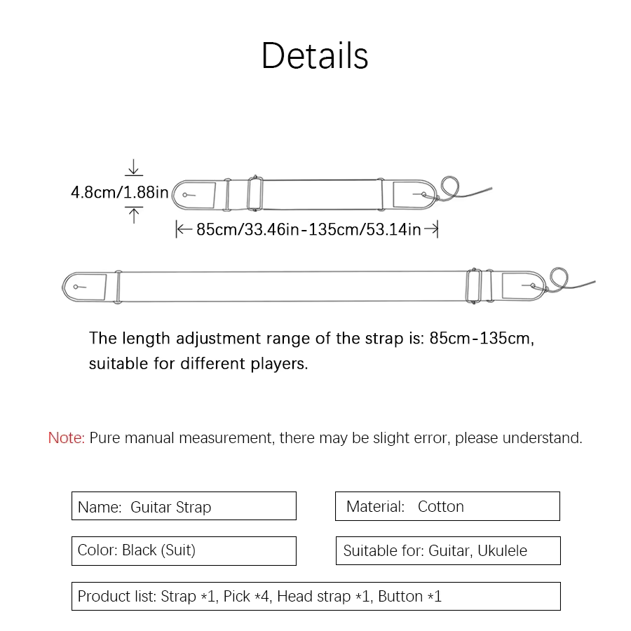 PX7000733 - KIT SET CORREA GUITARRA PUAS PICKS NEGRO - KIT SET GUITAR STRAP PICKS BLACK | GIGAOUTLET GO