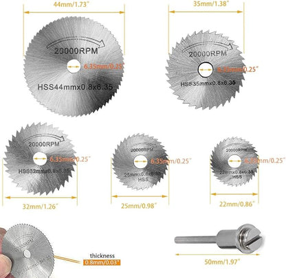 PX7000742 - KIT 6 CUCHILLAS SIERRA CIRCULAR TALADRO MOTOTOOL AMOLADORA MARQUETERIA - KIT 6 CIRCULAR SAW BLADES DRILL MOTOTOOL GRINDER MARQUETERIA | GIGAOUTLET GO