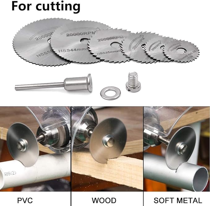 PX7000742 - KIT 6 CUCHILLAS SIERRA CIRCULAR TALADRO MOTOTOOL AMOLADORA MARQUETERIA - KIT 6 CIRCULAR SAW BLADES DRILL MOTOTOOL GRINDER MARQUETERIA | GIGAOUTLET GO