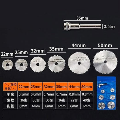 PX7000742 - KIT 6 CUCHILLAS SIERRA CIRCULAR TALADRO MOTOTOOL AMOLADORA MARQUETERIA - KIT 6 CIRCULAR SAW BLADES DRILL MOTOTOOL GRINDER MARQUETERIA | GIGAOUTLET GO