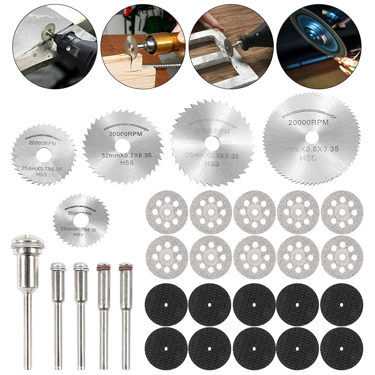 PX7000743 - KIT 30 CUCHILLAS SIERRA CIRCULAR TALADRO MOTOTOOL AMOLADORA MARQUETERIA - PX7000743 - KIT 30 CIRCULAR SAW BLADES DRILL MOTOTOOL GRINDER MARQUETERIA | GIGAOUTLET GO