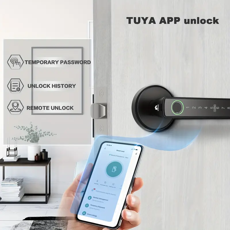PX7000745 - CERRADURA INTELIGENTE HUELLA BLUETOOTH APP PANTALLA TACTIL - SMART LOCK FINGERPRINT BLUETOOTH APP TOUCH SCREEN | GIGAOUTLET GO