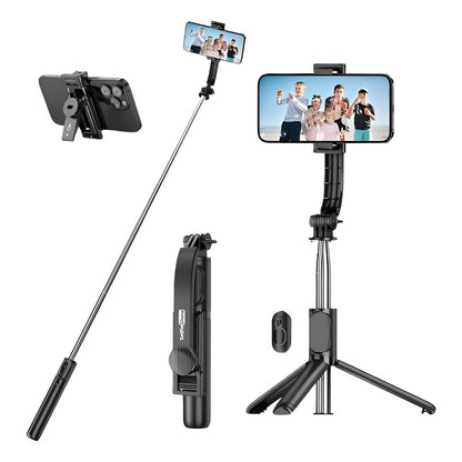 SELFIE STICK CONTROL BLUETOOTH TRIPODE TELESCOPICO LUZ LED | SELFIE STICK WITH BLUETOOTH REMOTE, TELESCOPIC TRIPOD & LED LIGHT
