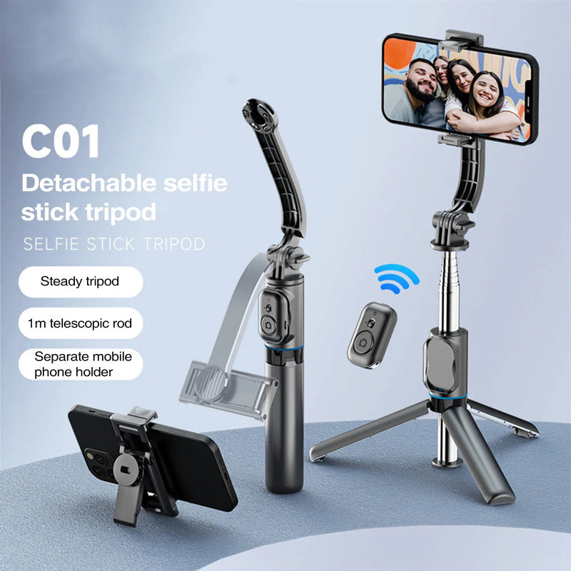 SELFIE STICK CONTROL BLUETOOTH TRIPODE TELESCOPICO LUZ LED | SELFIE STICK WITH BLUETOOTH REMOTE, TELESCOPIC TRIPOD & LED LIGHT