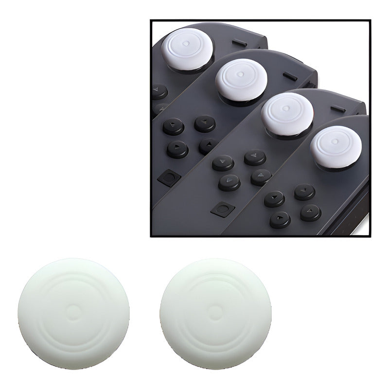 SET 2 UNID PROTECTOR SILICONA JOYSTICK PLAY STATION XBOX ONE NINTENDO SWITCH BLANCO | SET OF 2 SILICONE JOYSTICK PROTECTORS FOR PLAYSTATION, XBOX ONE & NINTENDO SWITCH – WHITE