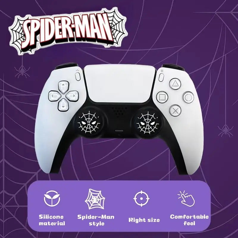 SET 2 UNID PROTECTOR SILICONA JOYSTICK PLAY STATION XBOX ONE NINTENDO SWITCH SPIDERMAN NEGRO | SET OF 2 SILICONE JOYSTICK PROTECTORS FOR PLAYSTATION, XBOX ONE & NINTENDO SWITCH – SPIDERMAN BLACK