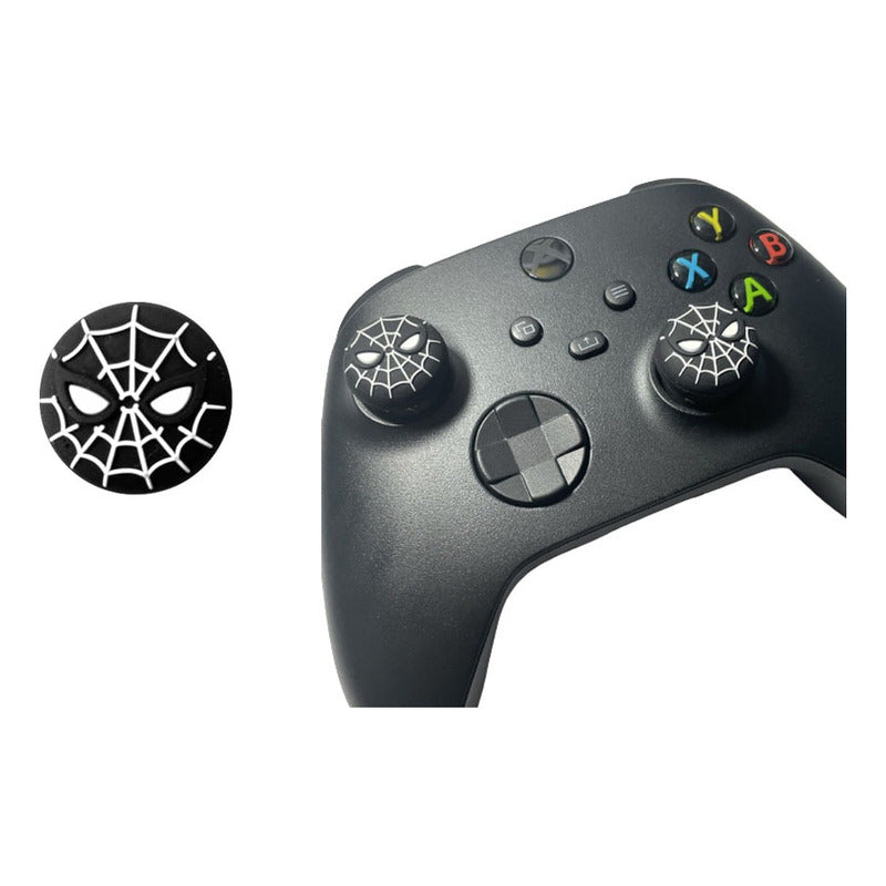SET 2 UNID PROTECTOR SILICONA JOYSTICK PLAY STATION XBOX ONE NINTENDO SWITCH SPIDERMAN NEGRO | SET OF 2 SILICONE JOYSTICK PROTECTORS FOR PLAYSTATION, XBOX ONE & NINTENDO SWITCH – SPIDERMAN BLACK