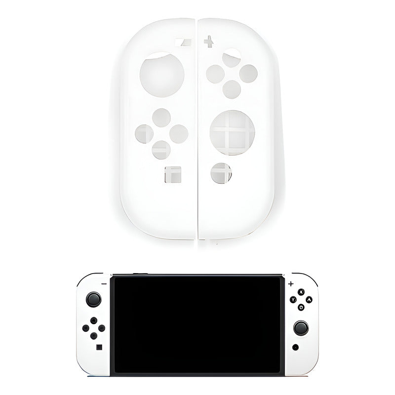 SET PROTECTOR SILICONA CONTROLES NINTENDO SWITCH OLED BLANCO | SILICONE PROTECTIVE SET FOR NINTENDO SWITCH OLED CONTROLLERS WHITE