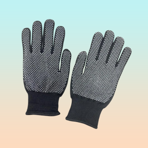 GUANTES NYLON PUNTOS PVC ANTIDESLIZANTES NEGROS TRABAJO NEGRO