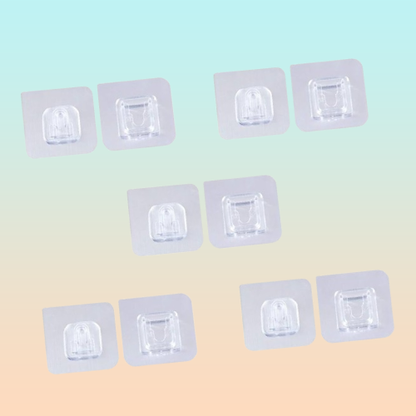 5X GANCHOS ADHESIVOS DOBLE CARA TRANSPARENTE IMPERMEABLE TRANSPARENTE