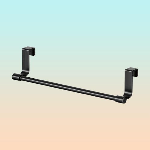 SOPORTE ACERO INOXIDABLE DESARMABLE ORGANIZADOR TOALLA PUERT NEGRO 23CMS MATE