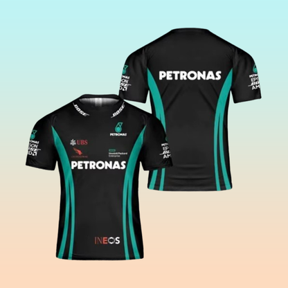 CAMISETA F1 RACING POLYESTER TRANSPIRABLE PETRONAS HAMILTON NEGRO Y VERDE POLYESTER 2XL (ASIA)