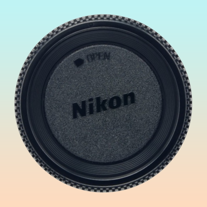 TAPA COBERTORA DELANTERA CUERPO CAMARA MODELOS F NIKON NEGRO | FRONT BODY COVER CAP CAMERA F MOUNT MODELS NIKON BLACK
