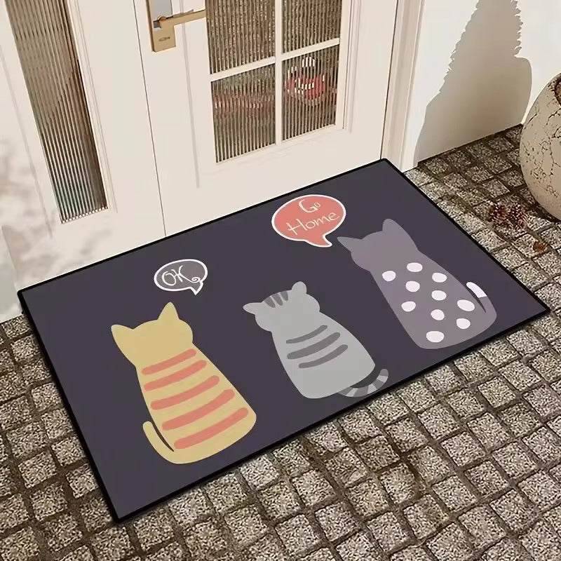 TAPETE GATOS ENTRADA CASA BAÑO COCINA ALCOBA OK GO HOME 60 CM 40 CM ANIMAL PRINT | CAT DOORMAT HOME ENTRANCE BATHROOM KITCHEN BEDROOM OK GO HOME 60 CM 40 CM ANIMAL PRINT

