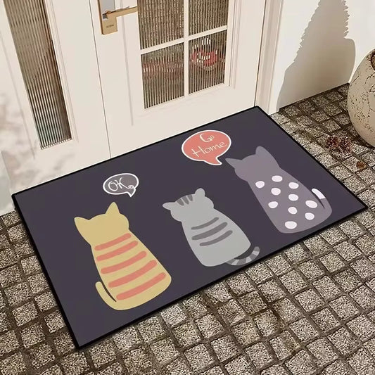 TAPETE GATOS ENTRADA CASA BAÑO COCINA ALCOBA OK GO HOME 60 CM 40 CM ANIMAL PRINT | CAT DOORMAT HOME ENTRANCE BATHROOM KITCHEN BEDROOM OK GO HOME 60 CM 40 CM ANIMAL PRINT
