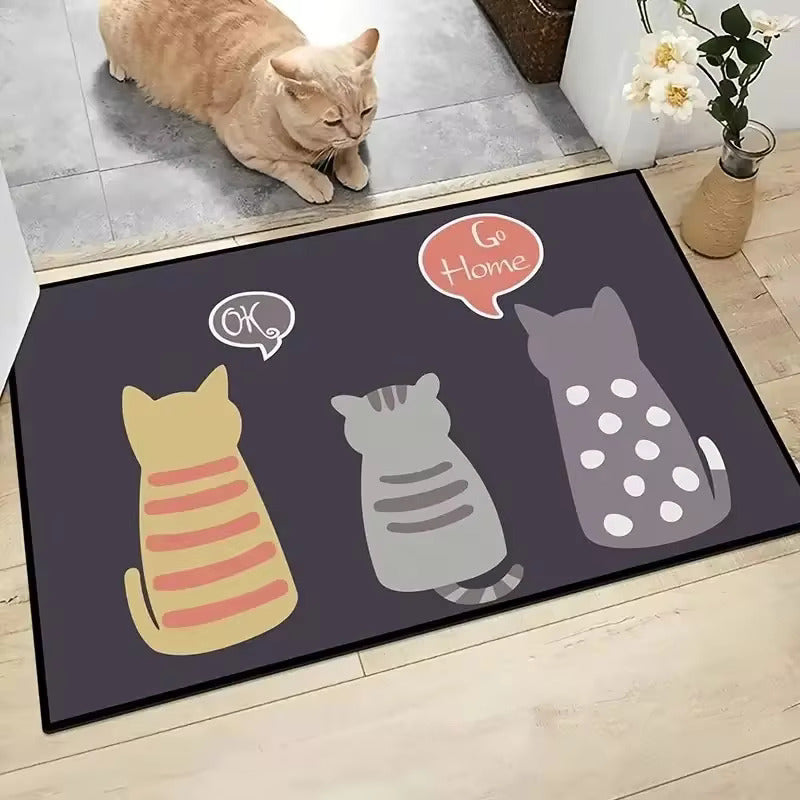 TAPETE GATOS ENTRADA CASA BAÑO COCINA ALCOBA OK GO HOME 60 CM 40 CM ANIMAL PRINT | CAT DOORMAT HOME ENTRANCE BATHROOM KITCHEN BEDROOM OK GO HOME 60 CM 40 CM ANIMAL PRINT
