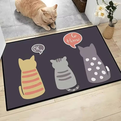 TAPETE GATOS ENTRADA CASA BAÑO COCINA ALCOBA OK GO HOME 60 CM 40 CM ANIMAL PRINT | CAT DOORMAT HOME ENTRANCE BATHROOM KITCHEN BEDROOM OK GO HOME 60 CM 40 CM ANIMAL PRINT
