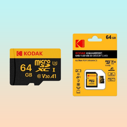TARJETA MICRO SD 64GB KODAK XC I3 C10 V30 A1 CÁMARA CELULAR | 64GB MICRO SD CARD KODAK XC I3 C10 V30 A1 CAMERA MOBILE PHONE
