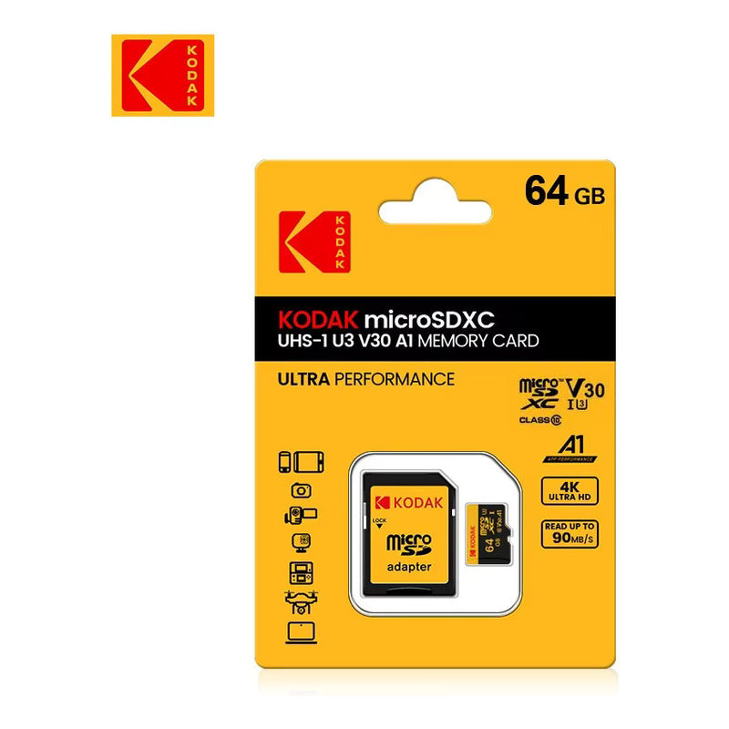 TARJETA MICRO SD 64GB KODAK XC I3 C10 V30 A1 CÁMARA CELULAR | 64GB MICRO SD CARD KODAK XC I3 C10 V30 A1 CAMERA MOBILE PHONE
