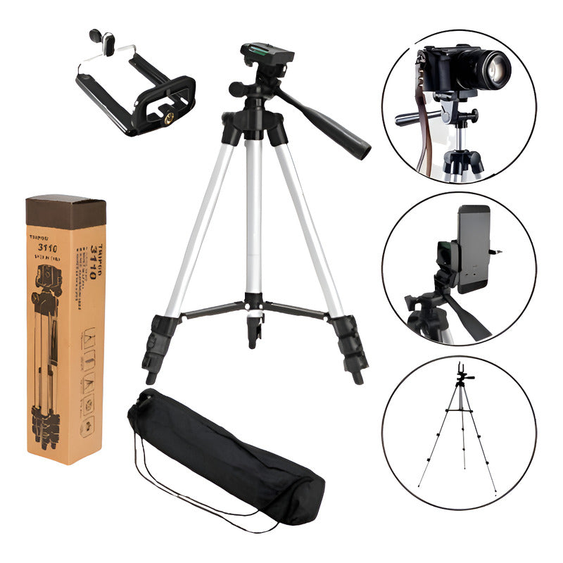 TRIPODE CAMARA PROFESIONAL DSLR CELULAR FOTOGRAFIA VIDEO 3110 | PROFESSIONAL CAMERA TRIPOD FOR DSLR & MOBILE PHONES – PHOTO & VIDEO 3110