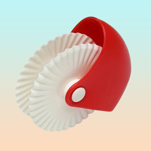 RUEDA CORTADORA MASA PASTELES PIZZA COCINA PANADERÍA ROJO Y BLANCO