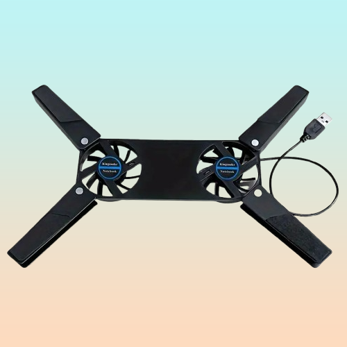 VENTILADOR DOBLE COOLER PLEGABLE PORTATIL USB NEGRO NA