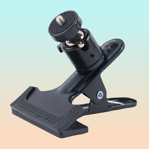 SOPORTE CLAMP CÁMARA ILUMINACIÓN FOTOGRAFÍA TORNILLO 3/4 360 NEGRO