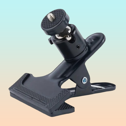 SOPORTE CLAMP CÁMARA ILUMINACIÓN FOTOGRAFÍA TORNILLO 3/4 360 NEGRO