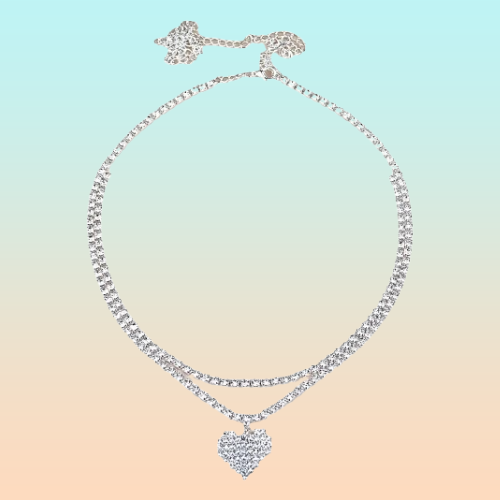 CADENA CINTURA CORAZON AMOR INCRUSTACION PIEDRAS MODA FASHIO PLATEADO