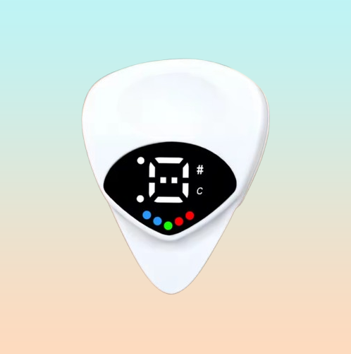 2 EN 1 PICK PÚA AFINADOR ELECTRÓNICO GUITARRA BAJO UKELELE BLANCO MEDIANO