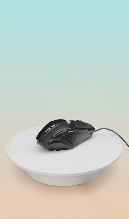 MOUSE GAMER USB ÓPTICO LED RGB MULTICOLOR BOTÓN DPI 800-1600 NEGRO RGB