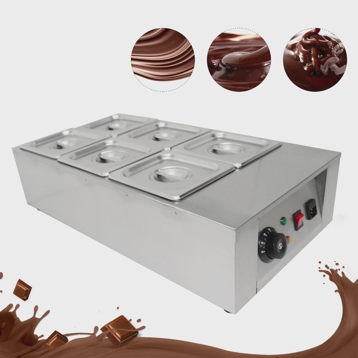 PX7000184 - MAQUINA DERRETODORA CHOCOLATE 6 PUESTOS - CHOCOLATE MELTING MACHINE 6 POSITIONS | GIGAOUTLET CO