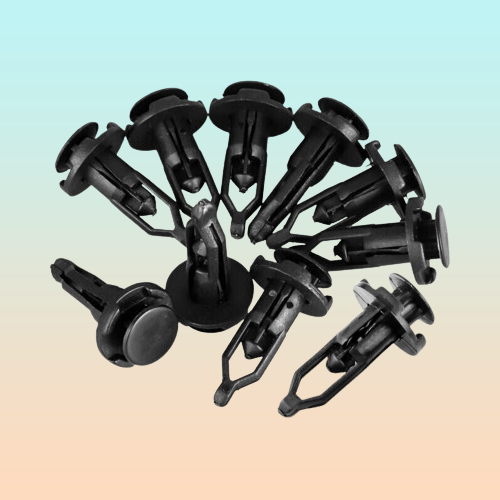 10X PIN PLÁSTICO CLIP AJUSTE CARRO RETENEDOR MOTOR REMACHE NEGRO