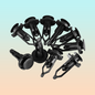 10X PIN PLÁSTICO CLIP AJUSTE CARRO RETENEDOR MOTOR REMACHE NEGRO